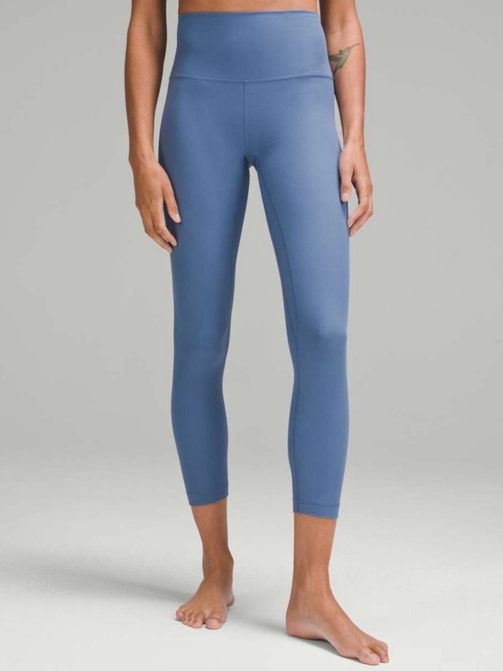 Lululemon Align‎ High Rise Ribbed Pant 25” Oasis Blue size 6